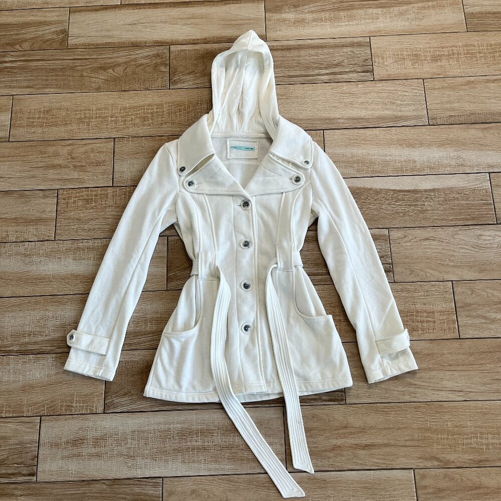 Womens Maurices White Button Front Pea Coat - M